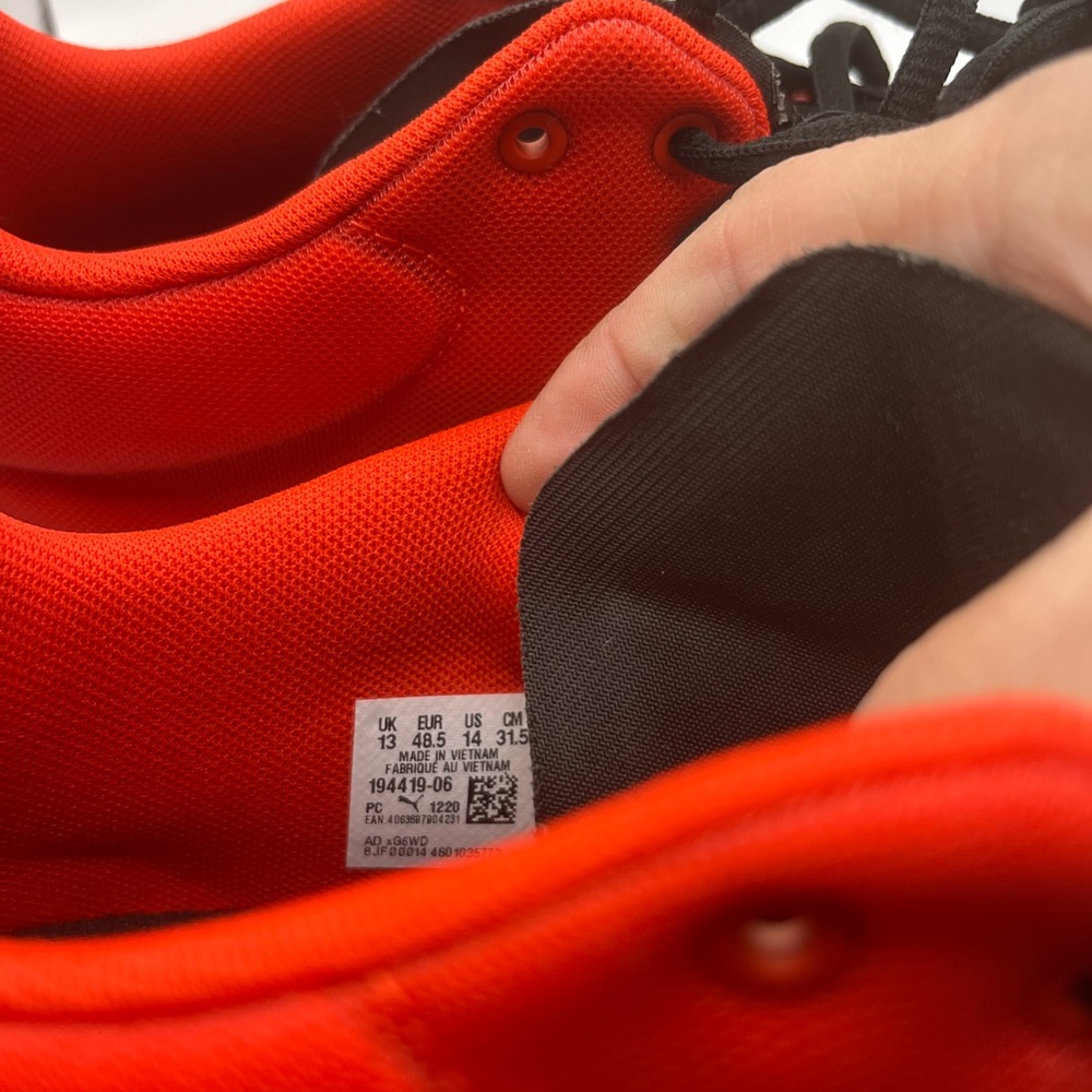 Puma Fuse Mens Running Shoes Poppy Red And Black Size 14/48.5 Brand New No Box - Picture 3 of 7